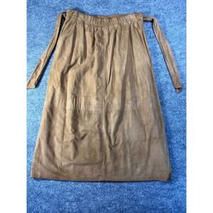 Vintage West Bay Genuine Leather 100% Lamb Suede Skirt Womens Size 8 Brown